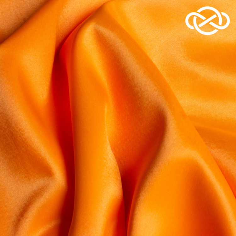 12323. Креп атлас. Flame orange - фото 1