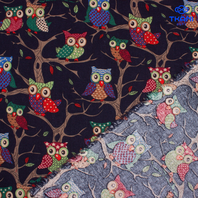 73590. Лен с вискозой. Принт. от Tkani.site