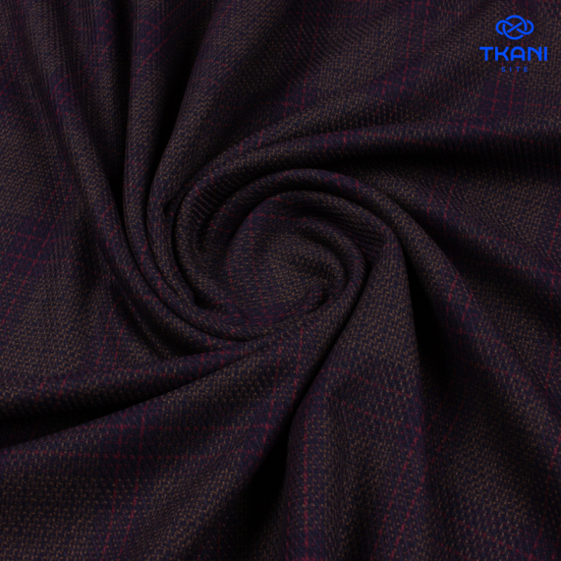 1106. Костюмная поливискоза. Жаккард. В клетку. от Tkani.site