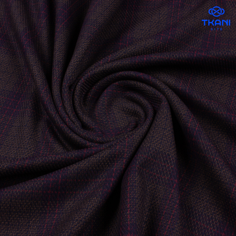 1106. Костюмная поливискоза. Жаккард. В клетку.