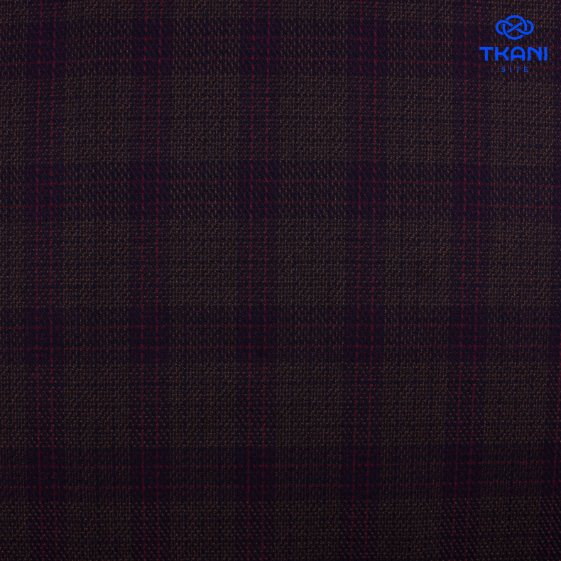 1106. Костюмная поливискоза. Жаккард. В клетку. от Tkani.site