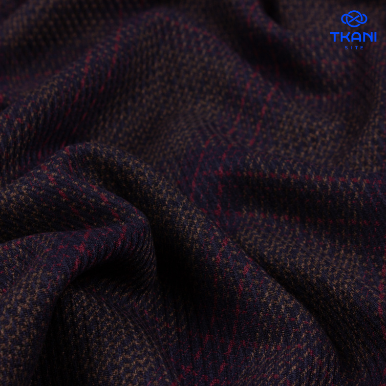 1106. Костюмная поливискоза. Жаккард. В клетку. от Tkani.site