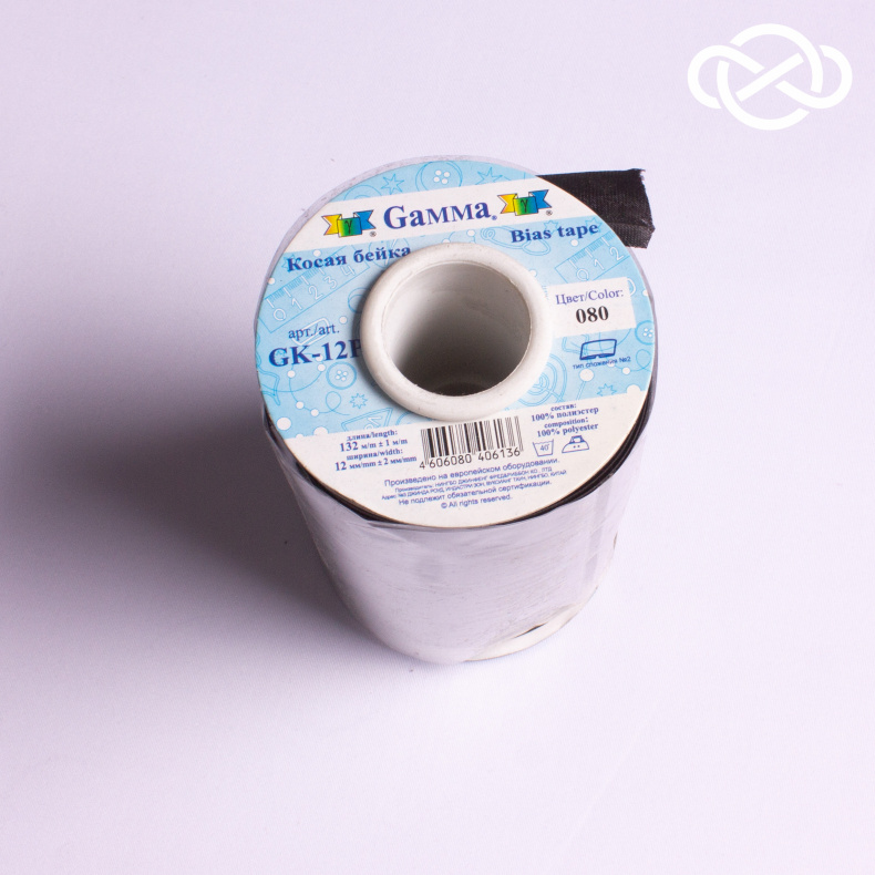 12444. Косая бейка. Gamma. 12мм / 132м / Color 080 от Tkani.site