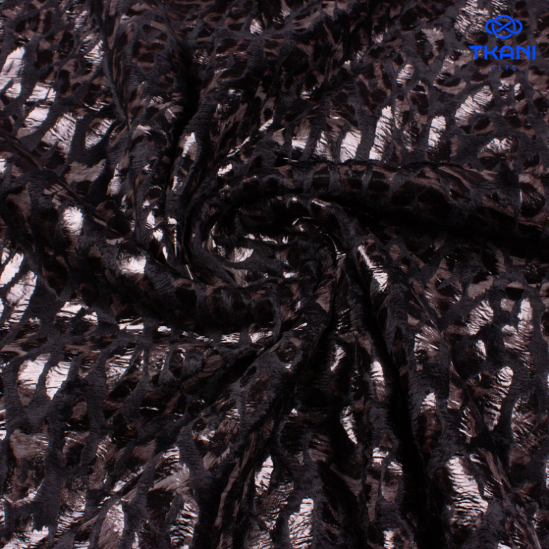 2132. Вельбоа с ламинацией. Энимал принт от Tkani.site