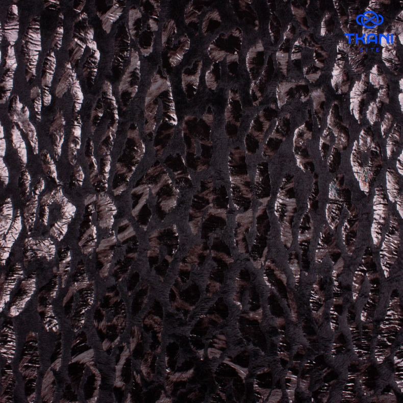 2132. Вельбоа с ламинацией. Энимал принт от Tkani.site