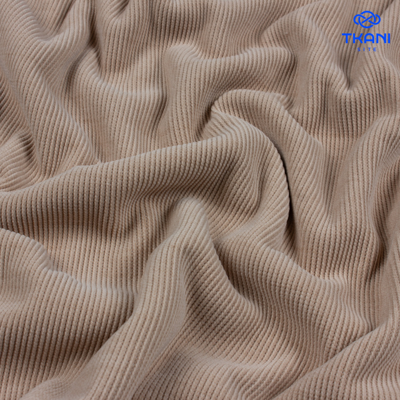 1111. Трикотажный вельвет.  Пшеничный. от Tkani.site