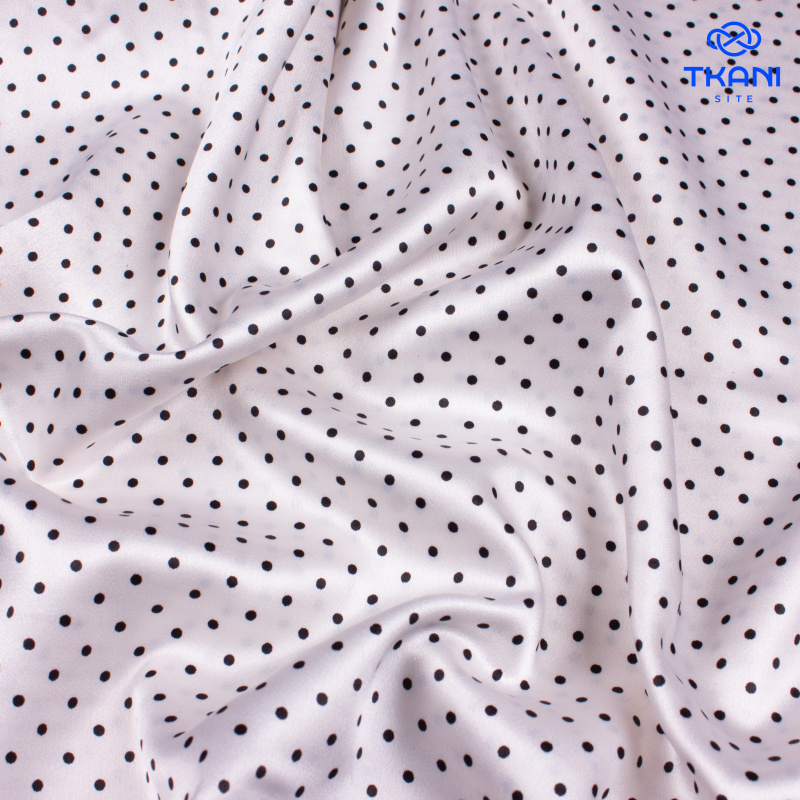 1114. Плательный атлас. В горошек. Уценка!!!