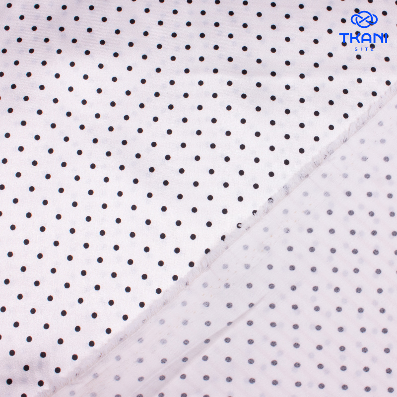 1114. Плательный атлас. В горошек. Уценка!!!