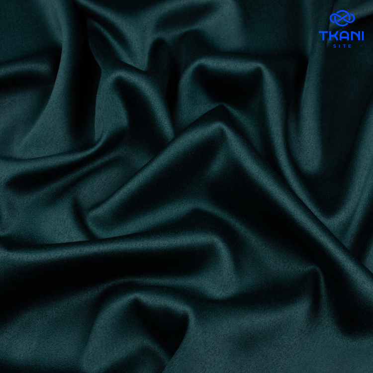 1115. Костюмно-плательный атлас. Темно-зеленый. Уценка!!! - фото 1