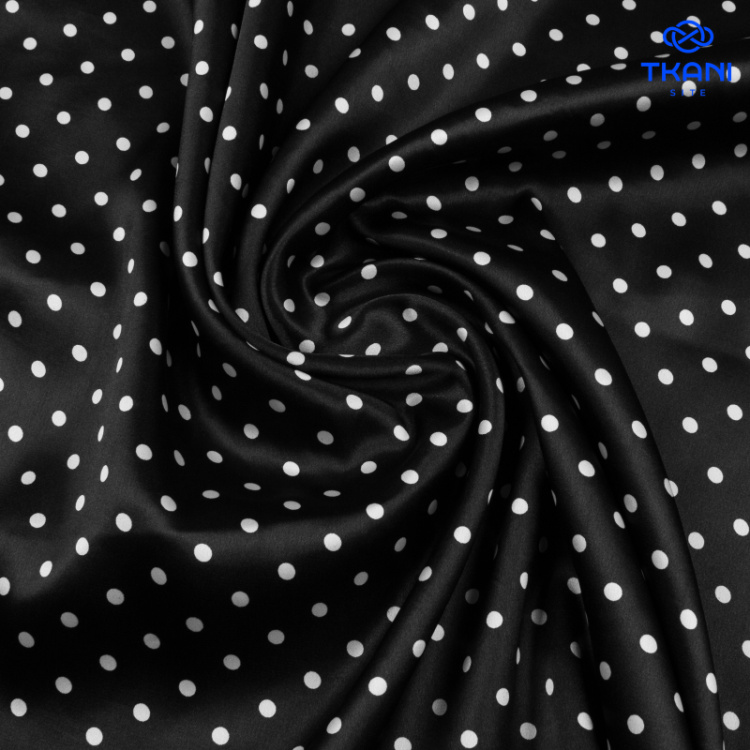 1118. Плательный атлас. В горошек.