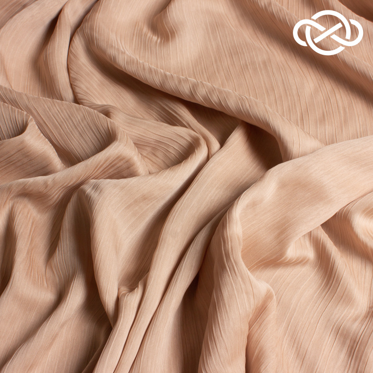 12649. Шифон. Крэш. Двухслойный. Almond Buff - фото 1