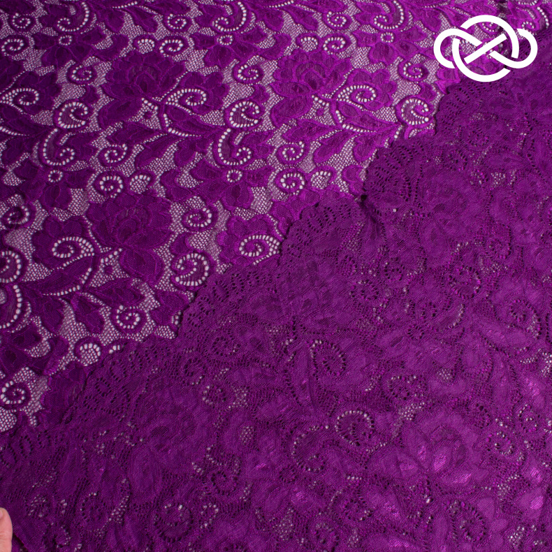 12651. Гипюр с фестончатыми краями. Juice purple от Tkani.site