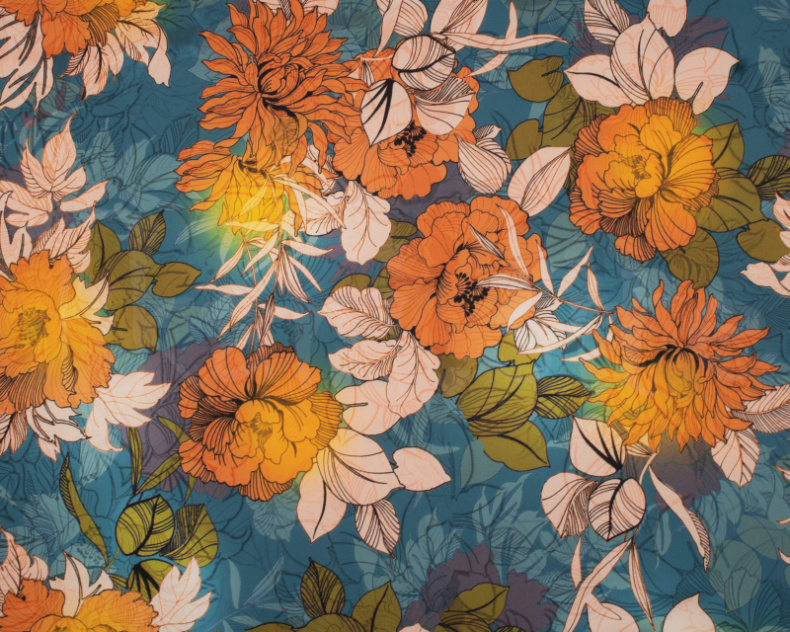 44381.Искусственный шелк. Армани. Принт. от Tkani.site