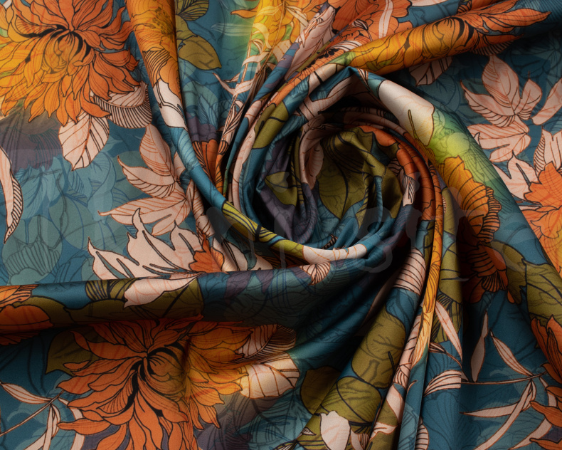 44381.Искусственный шелк. Армани. Принт. от Tkani.site