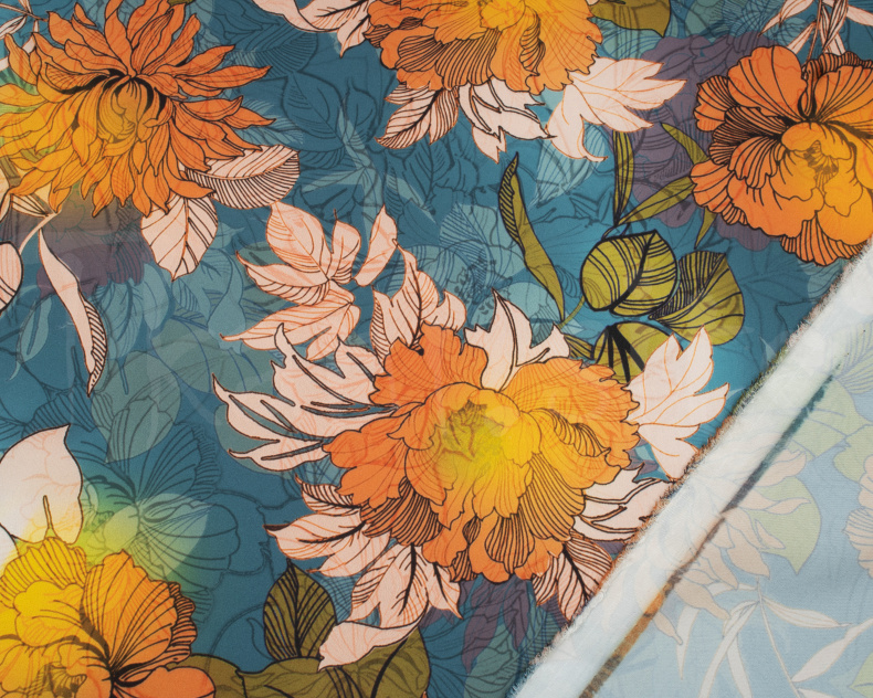 44381.Искусственный шелк. Армани. Принт. от Tkani.site