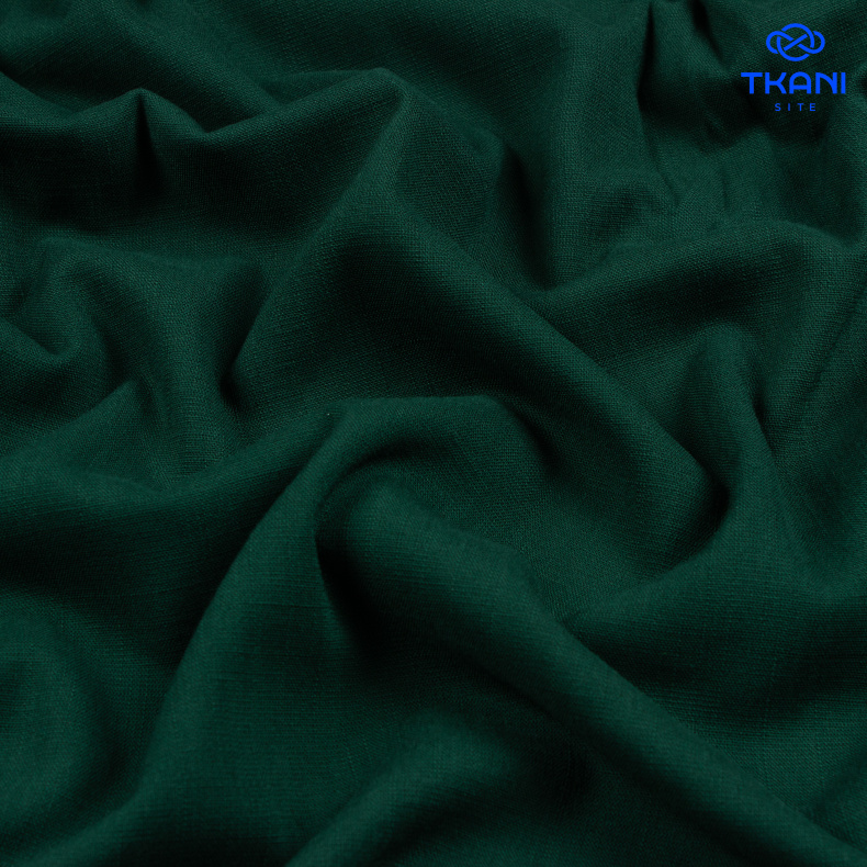 74330. Плательная. Лен с вискозой. Галапагосский зеленый. Уценка!!! от Tkani.site