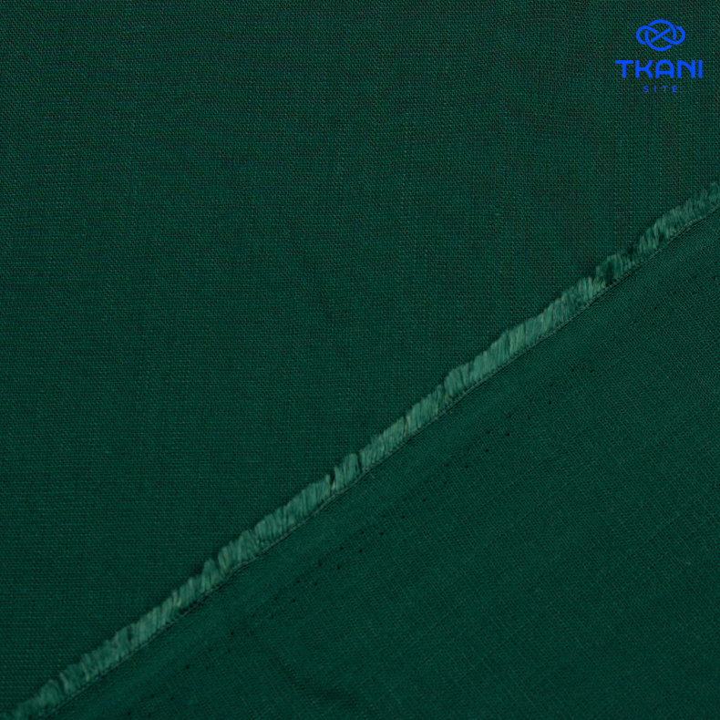 74330. Плательная. Лен с вискозой. Галапагосский зеленый. Уценка!!! от Tkani.site