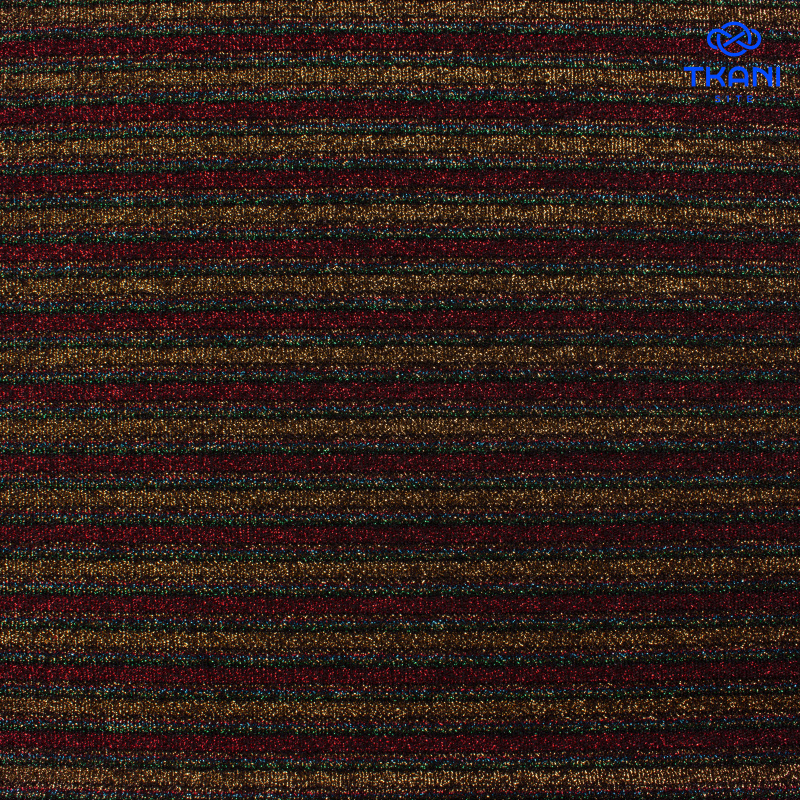 1125. Трикотажное полотно с люрексом. Полоски.