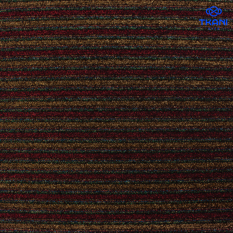 1125. Трикотажное полотно с люрексом. Полоски. - фото 1