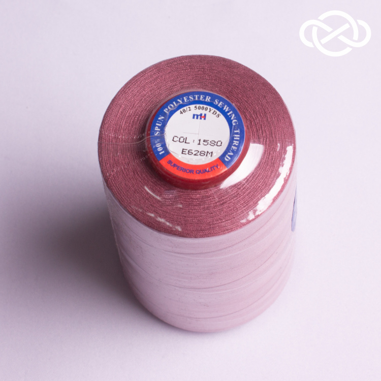 12880. Нитки швейные универсальные Sewing thread.  40S/2.  № Е628M/ 5000м/ Color 1580. Цена за 1шт - фото 1