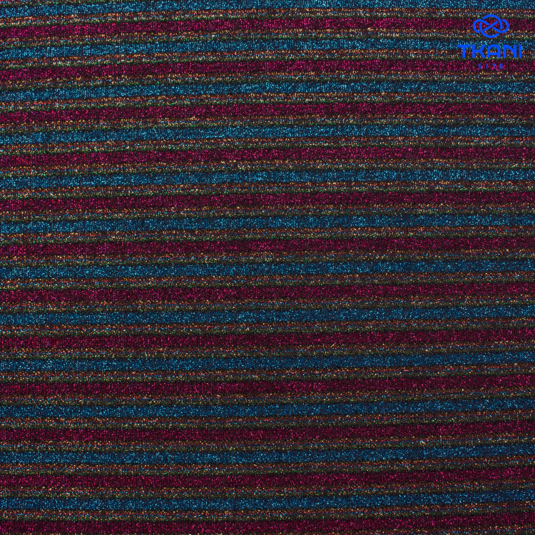 1134. Трикотажное полотно с люрексом. Полоски. - фото 1