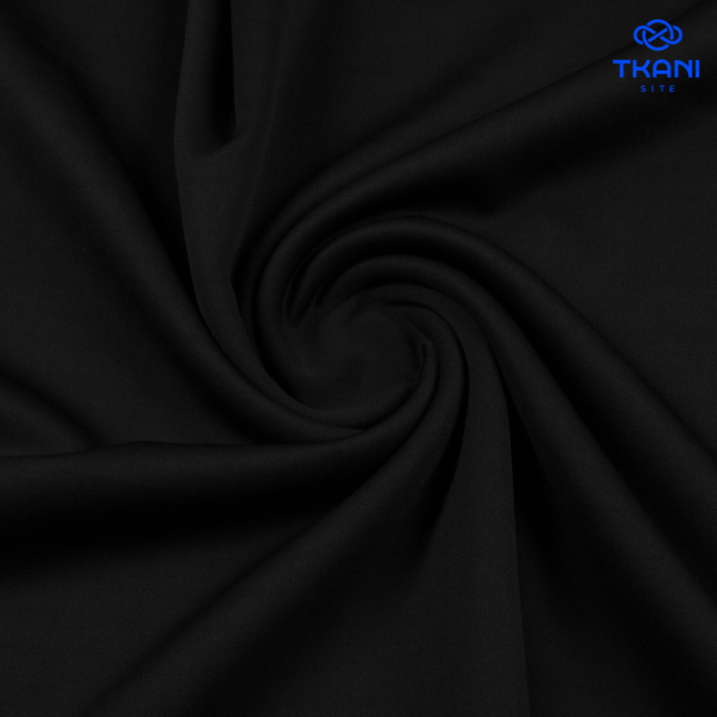 1138. Трикотажное полотно. Водолаз. Черный. от Tkani.site