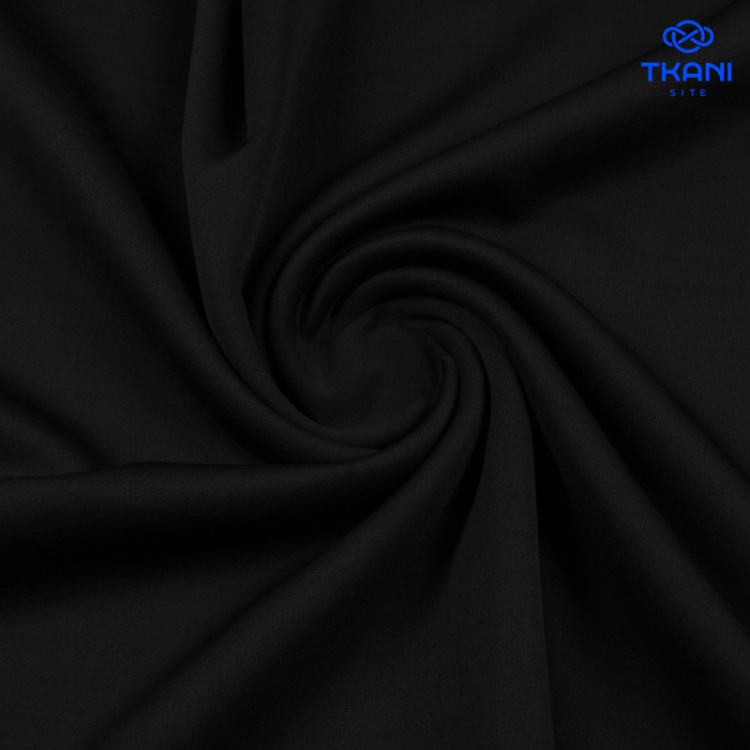 1138. Трикотажное полотно. Водолаз. Черный.