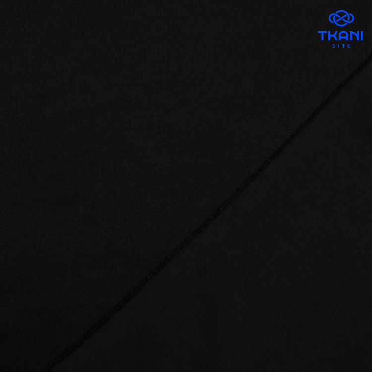 1138. Трикотажное полотно. Водолаз. Черный. - фото 2