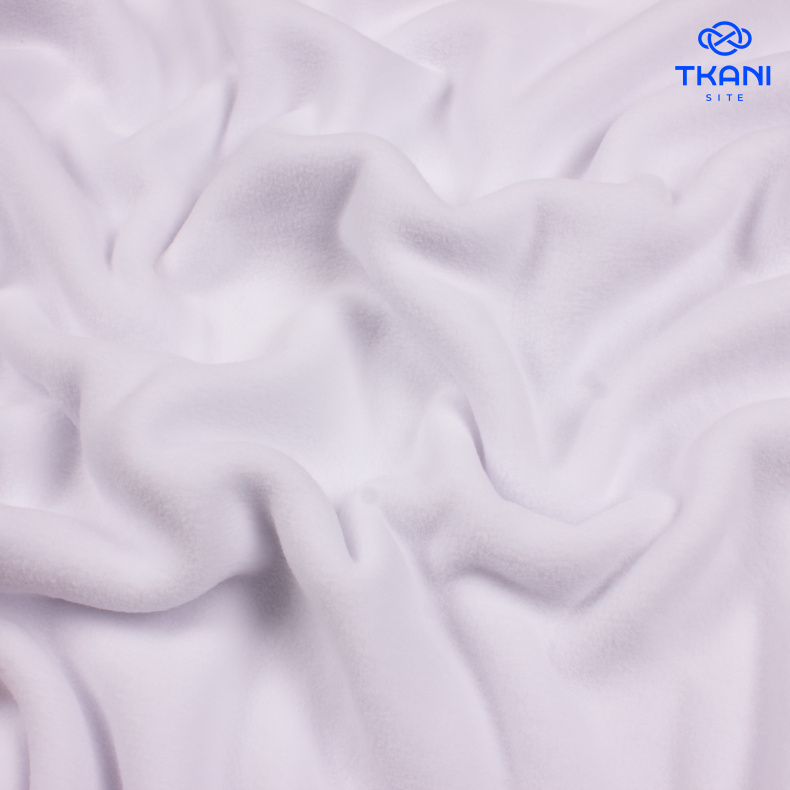 1139. Флис. Двухсторонний. Белый. от Tkani.site