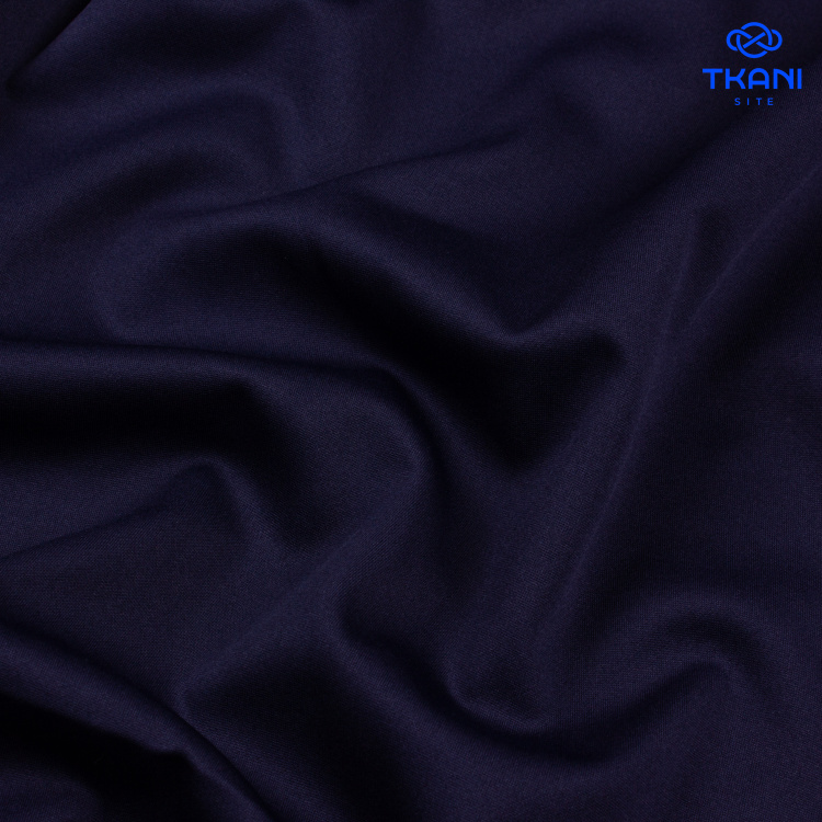 1142. Трикотажное полотно. Скуба. Темно-синий. - фото 1