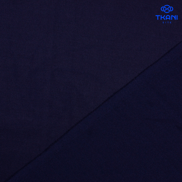 1142. Трикотажное полотно. Скуба. Темно-синий. - фото 2