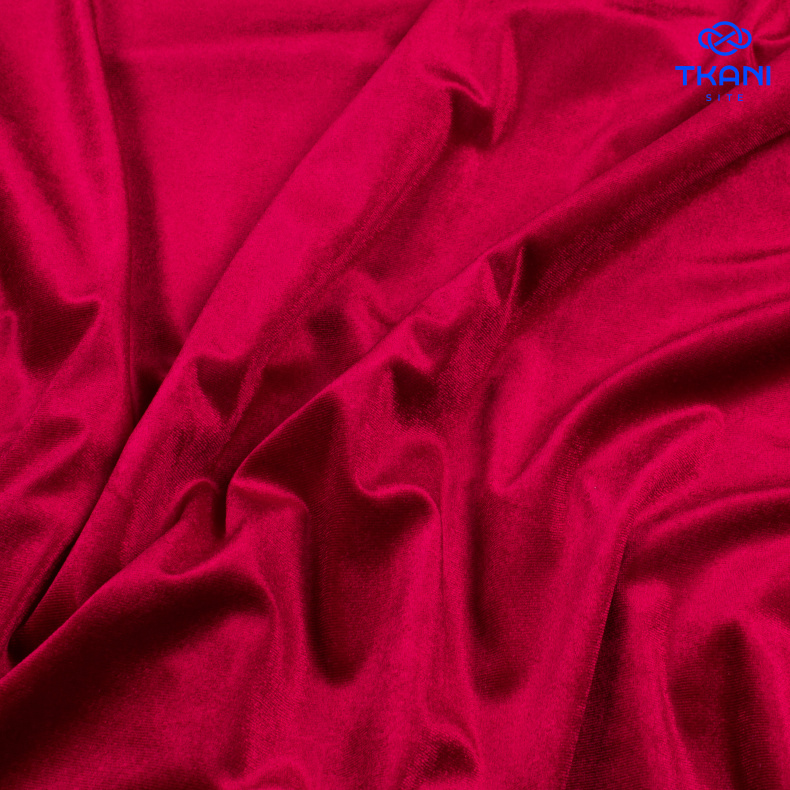 1150. Трикотажное полотно. Бархат. Вишневый. от Tkani.site
