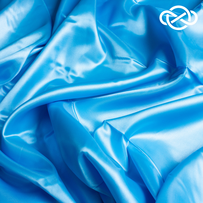 9586. Атлас. River blue. от Tkani.site