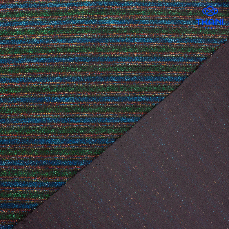 1046. Трикотажное полотно с люрексом. Полоски. Уценка!!! от Tkani.site