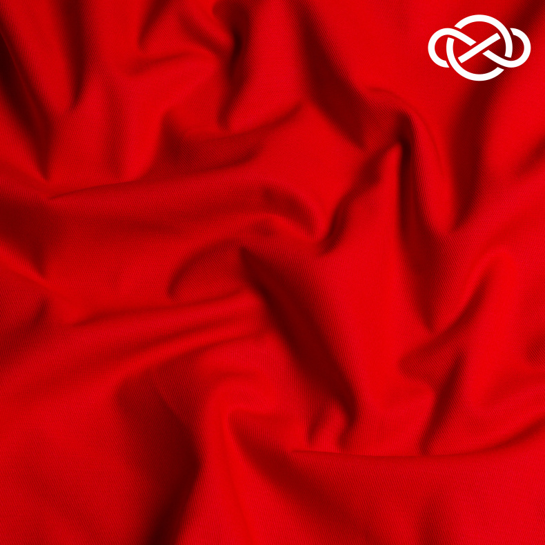 13246. Cotton twill. Хлопок. Красный от Tkani.site