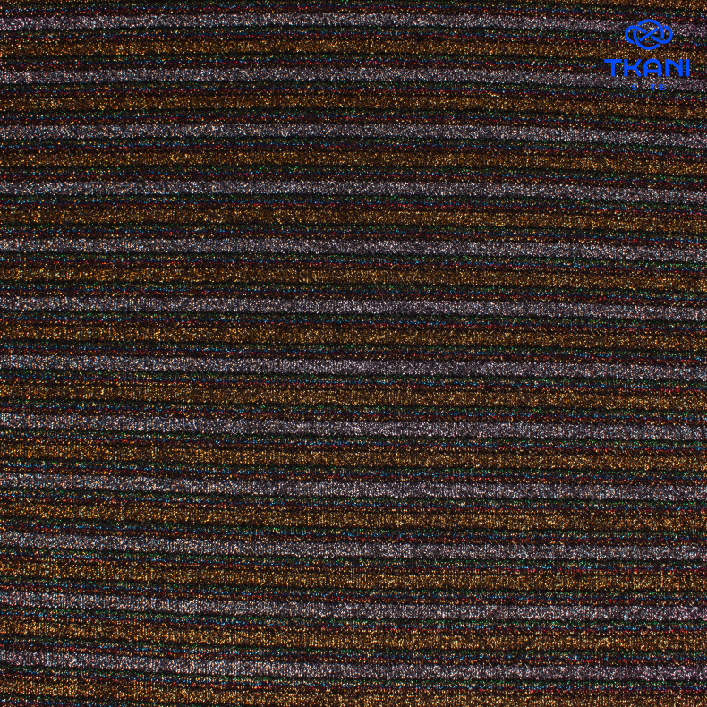 1155. Трикотажное полотно с люрексом. Полоски. от Tkani.site