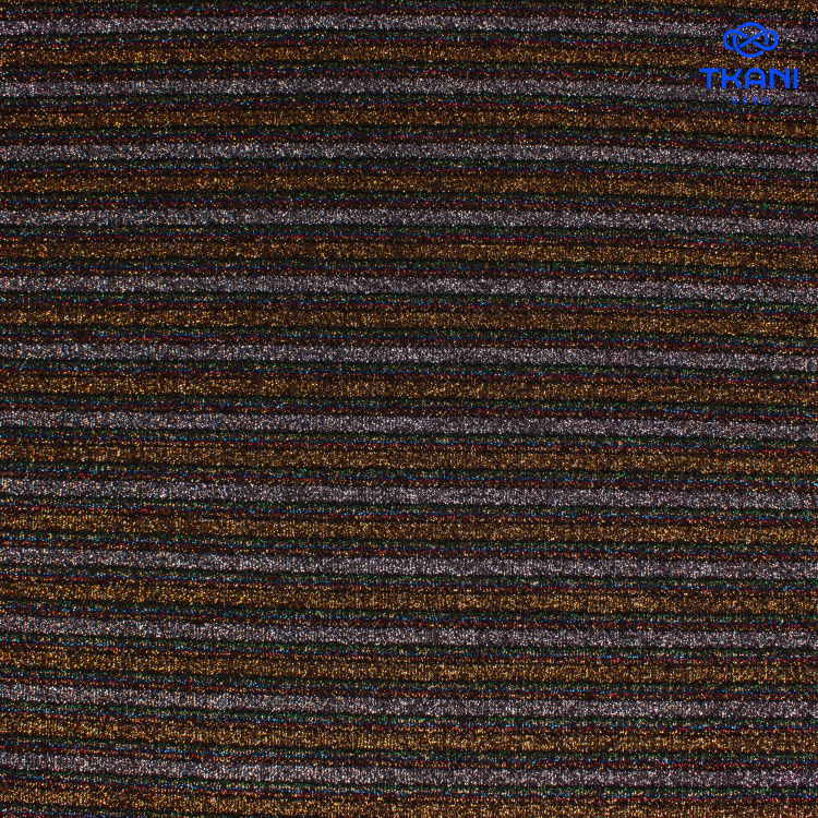 1155. Трикотажное полотно с люрексом. Полоски. - фото 1