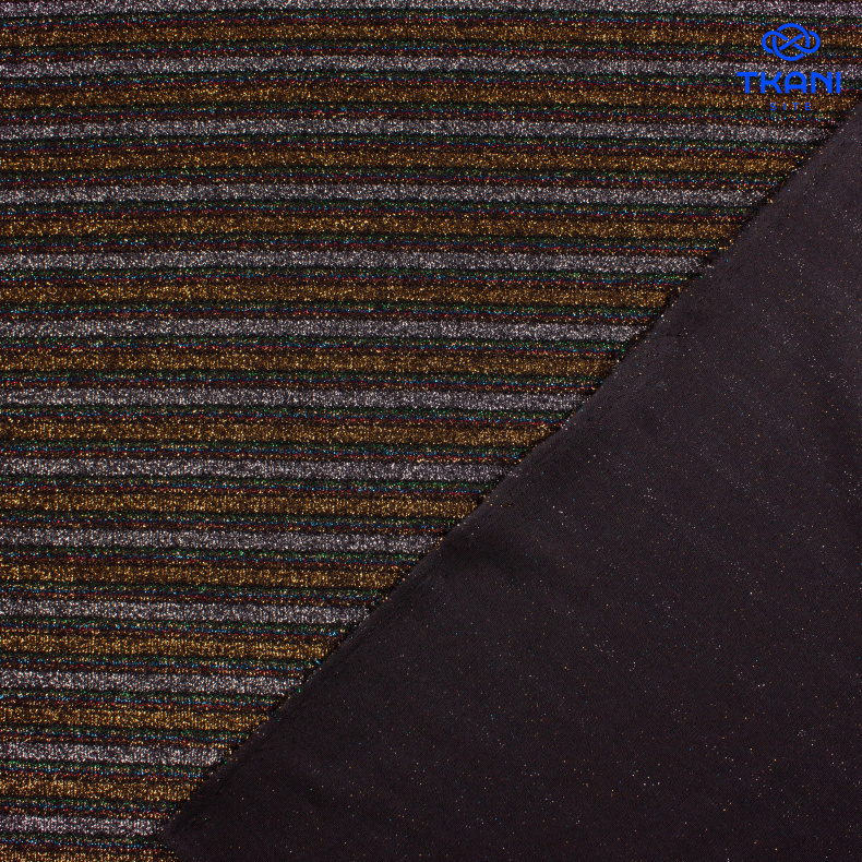 1155. Трикотажное полотно с люрексом. Полоски. от Tkani.site