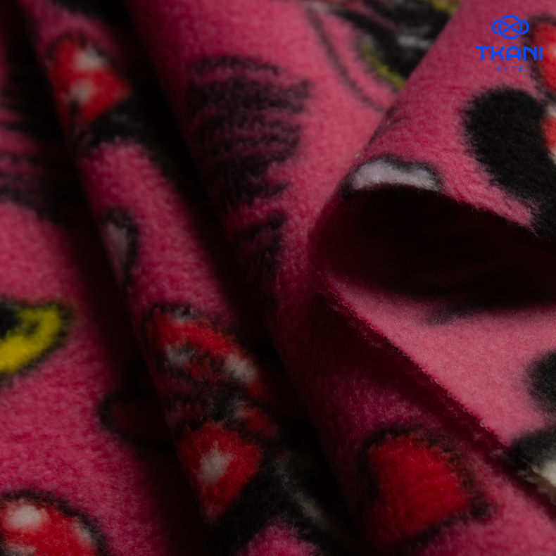 77812. Флис двухсторонний. Принт. от Tkani.site