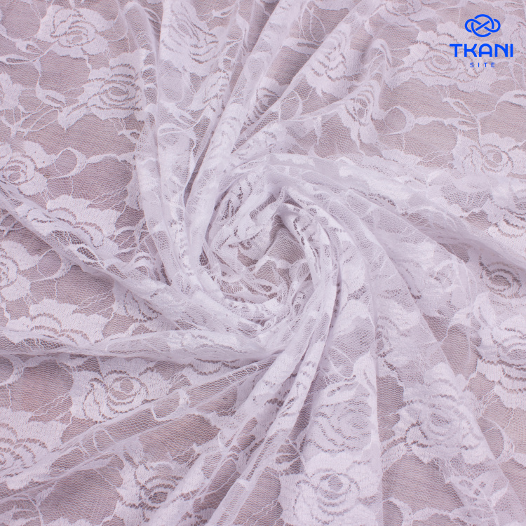 1194. Гипюр. Стрейч, Белый. - фото 1