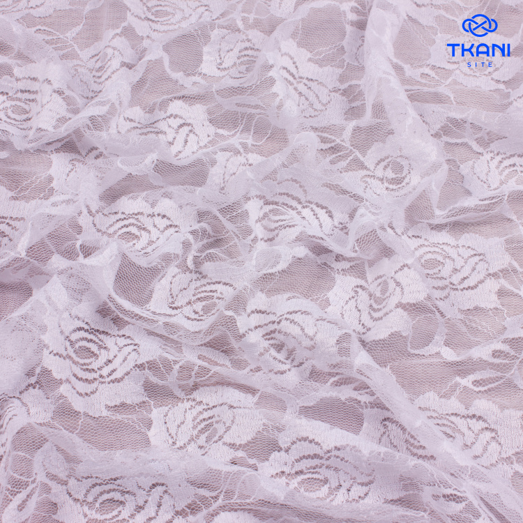 1194. Гипюр. Стрейч, Белый. - фото 2