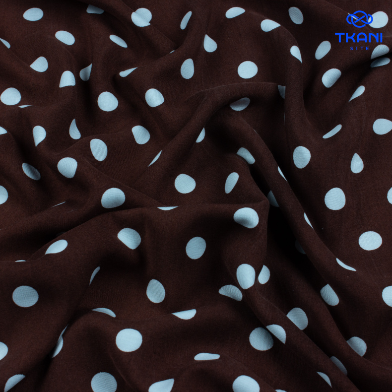 2174. Плательная вискоза. В горох. Уценка!!! от Tkani.site