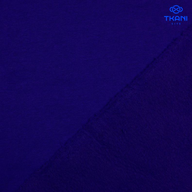 1207. Футер 3нитка с начесом. Синий. от Tkani.site