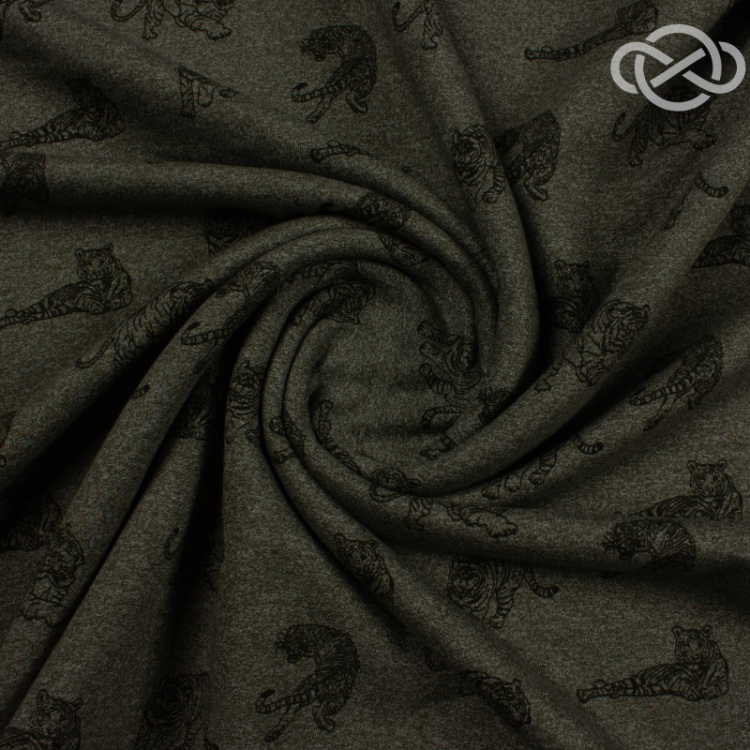 21646. Футер 2нитка. Пенье. Турция. Принт тигры.