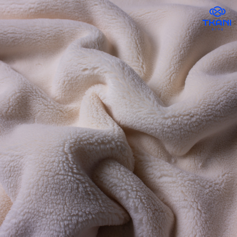 78198. Искусственный мех. Шерпа. Молочный от Tkani.site