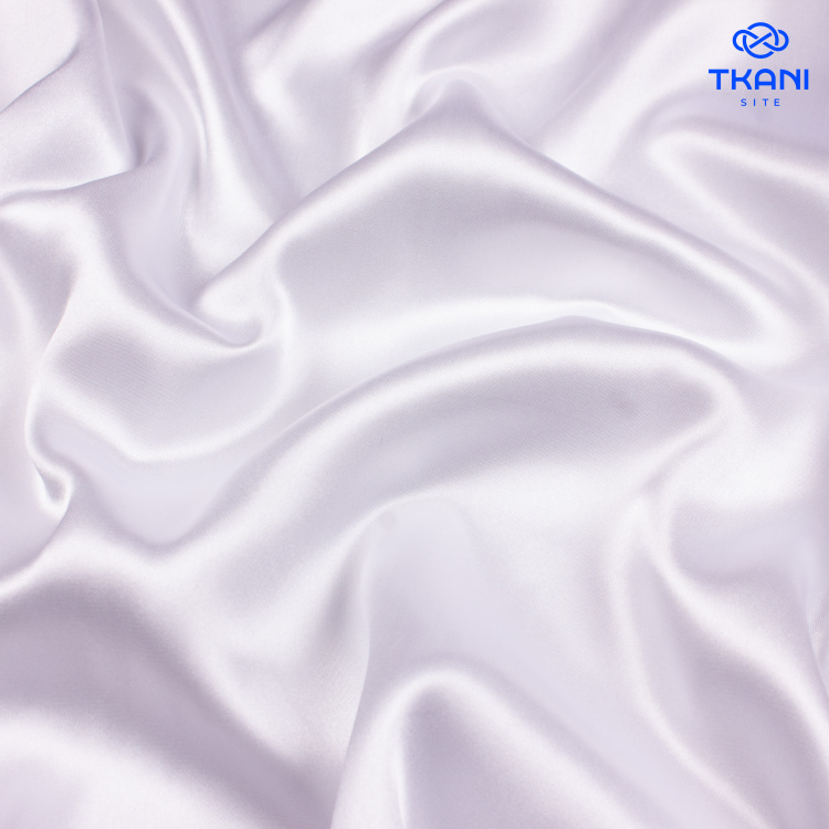 1266. Плательный атлас. Белый. - фото 1