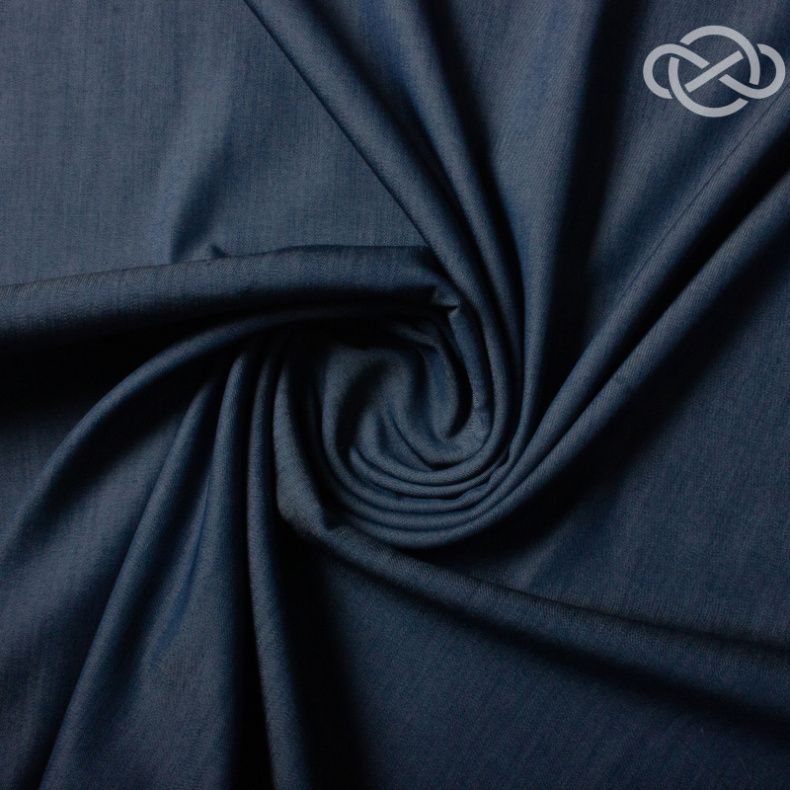 22702. Тонкая джинса. "Tencel". Синий. от Tkani.site