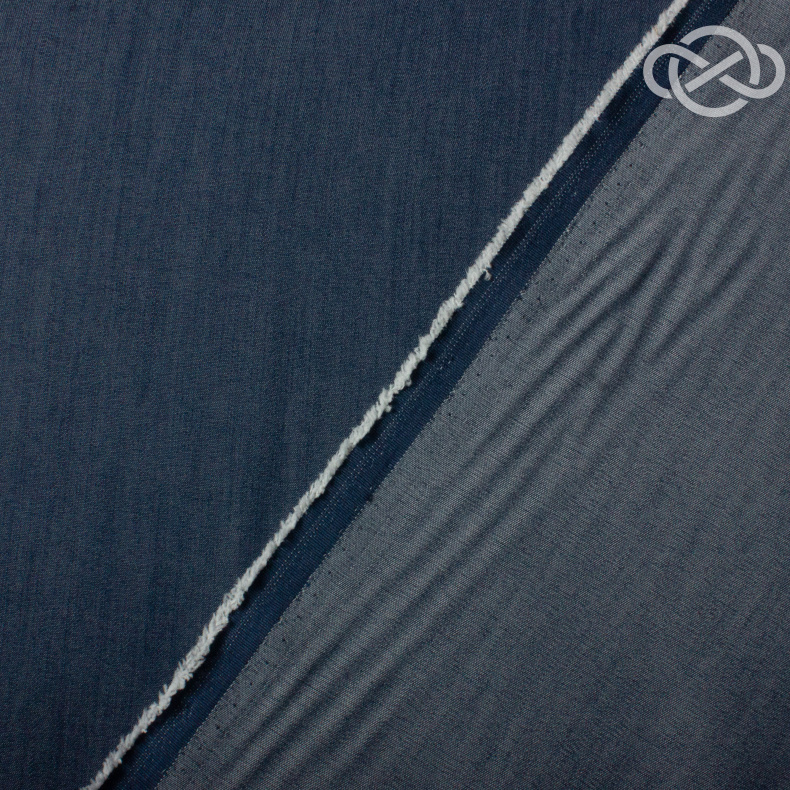 22702. Тонкая джинса. "Tencel". Синий. от Tkani.site