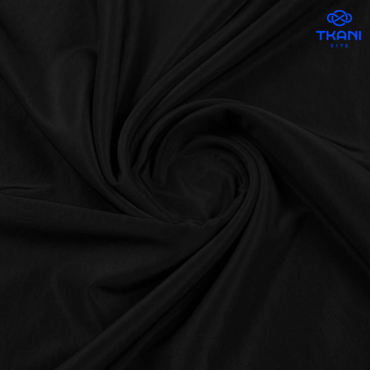 1305. Курточная. Дублированная. Эффект купры. Черный.