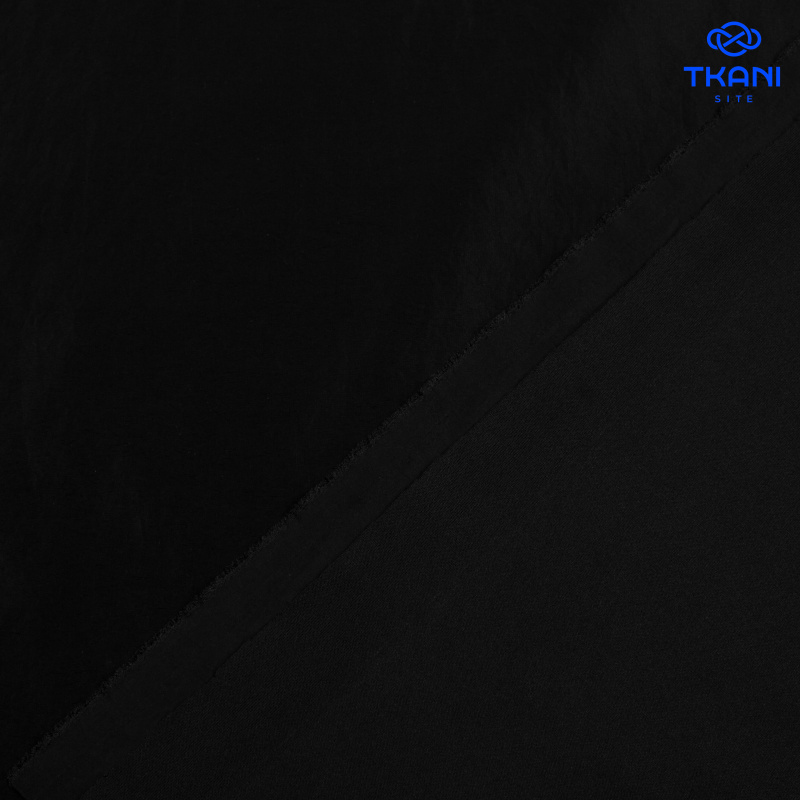 1305. Курточная. Дублированная. Эффект купры. Черный.